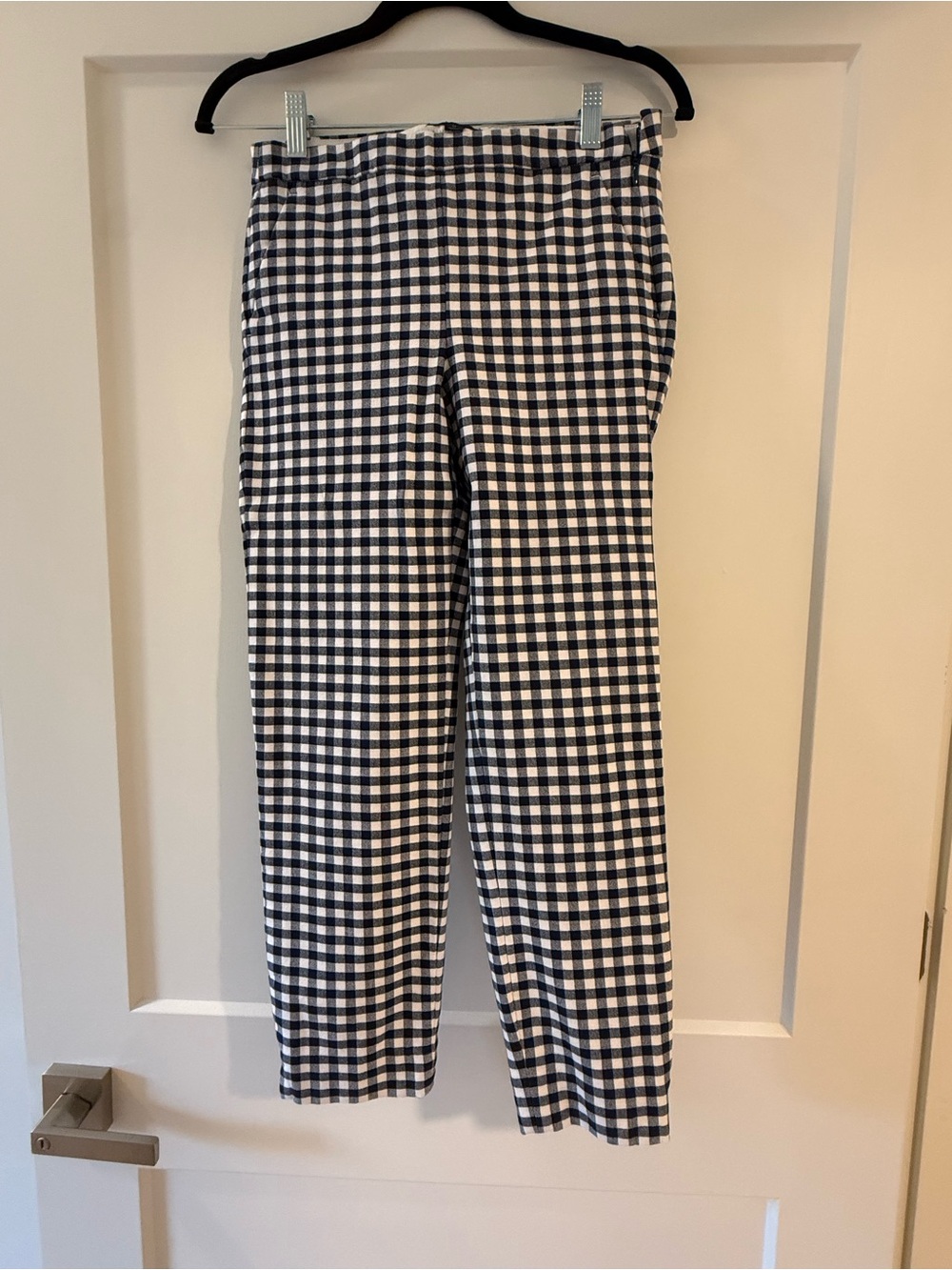 J. Crew Black and White Gingham Martie pants size 0